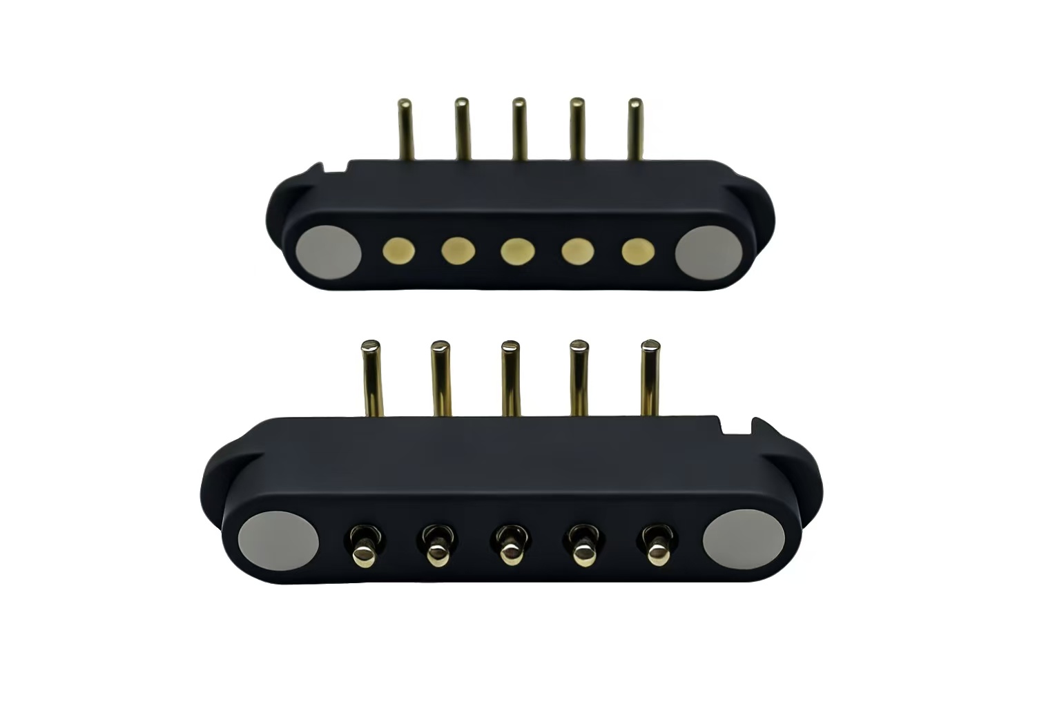 5pin right angle male female pogo pin magnetic connector PA9T housing