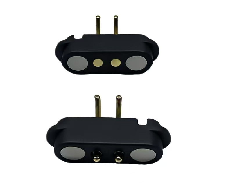 Right angle 2.5mm pitch 2pin male female magnetic pogo pin connector 2A current