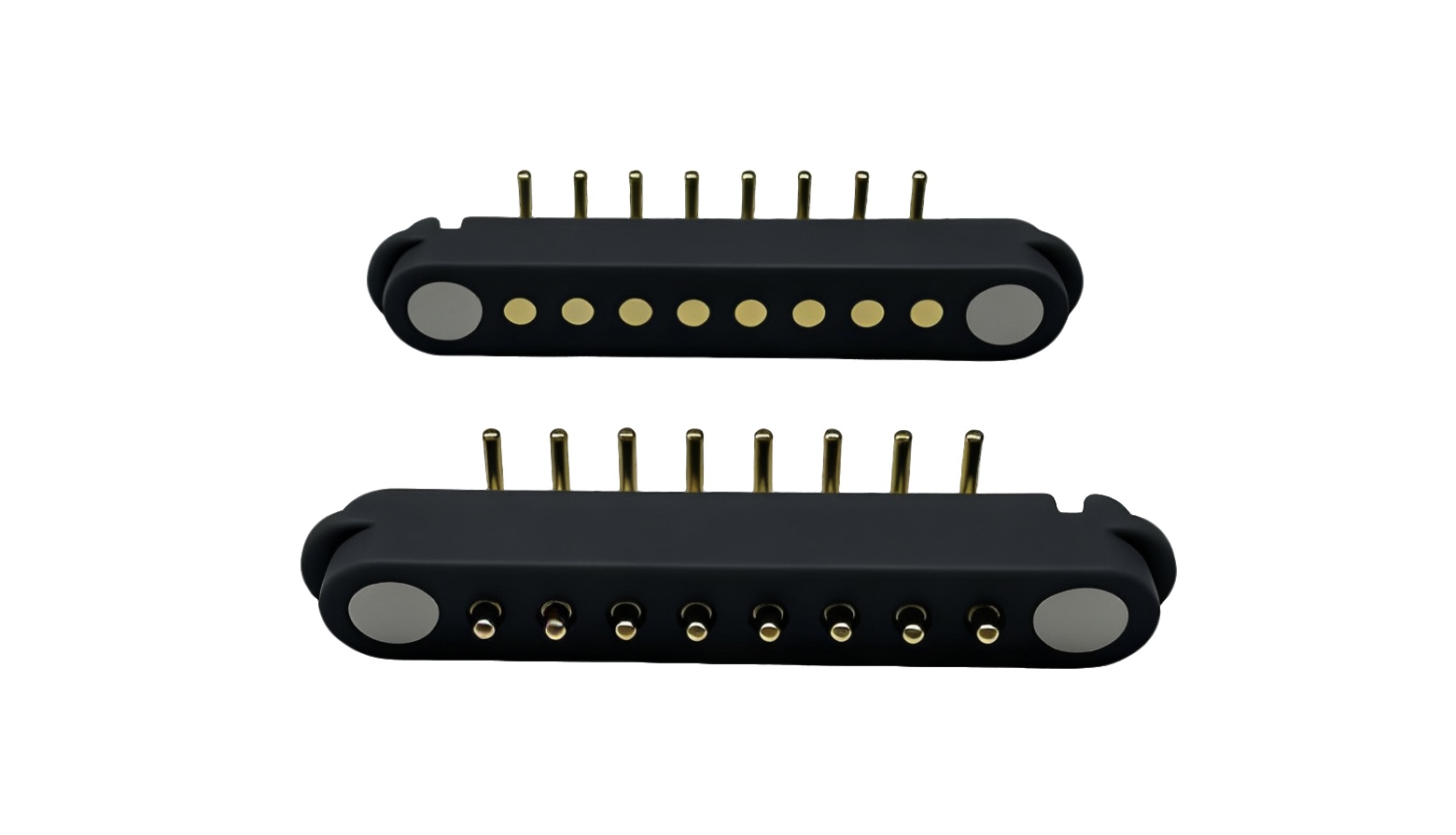 8pin right angle spring loaded magnetic pogo pin connector