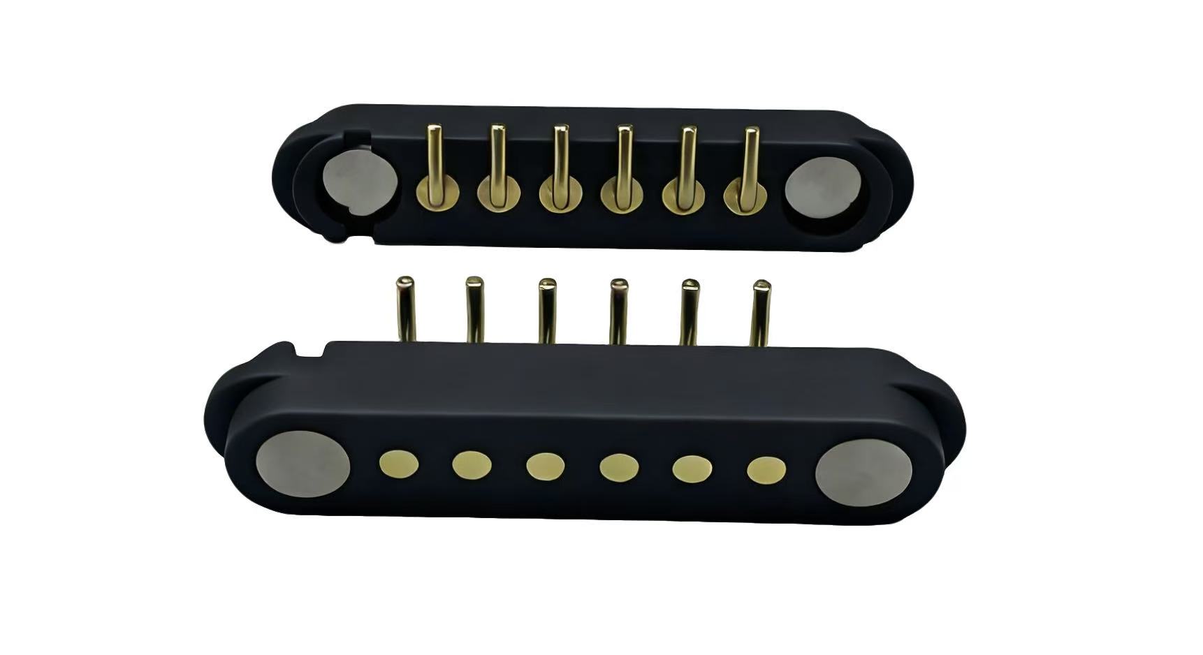 Customized 6pin male and female magnetic right angle pogo pin connector